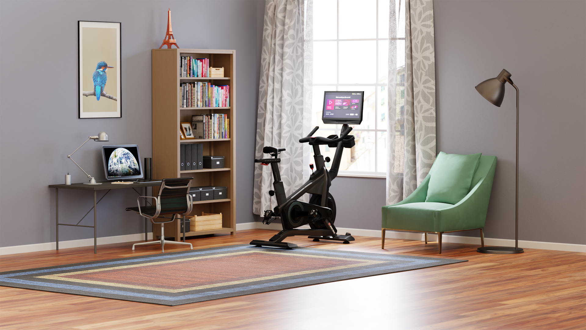 Star Trac Virtual Bike Lifestyle Image Home Office