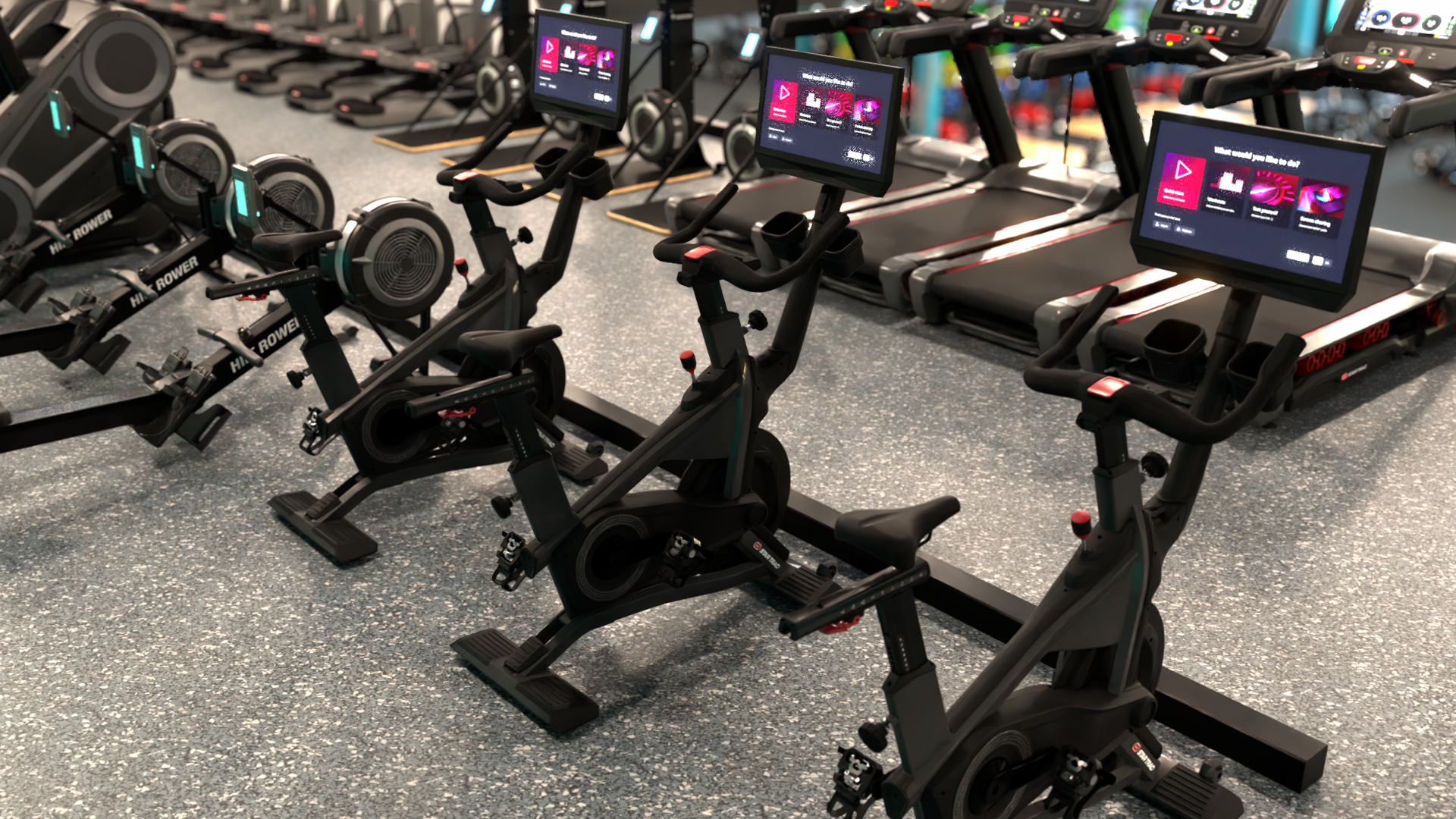 Star Trac Virtual Bike Lifestyle Image Cardio Area